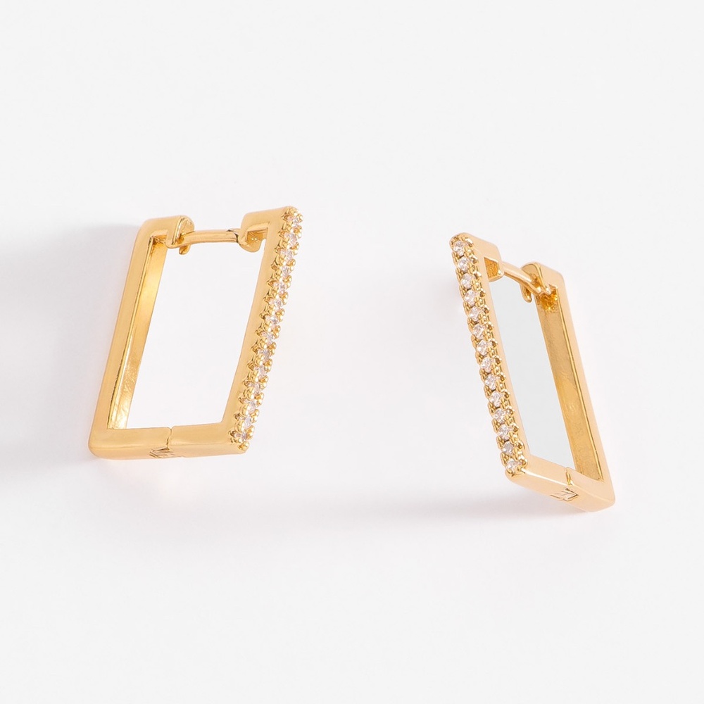 New Geometric earrings with Diamonice™ in gold tone